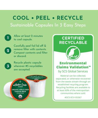 Organic Apple Cider Vinegar Tea Pods with The Mother by Mother Earth Essentials - My Main Squeeze Orange Peel Basil - 12 Single Serving Pods - Keurig Compatible - Buy Online on GoSupps.com