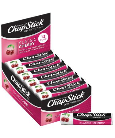 ChapStick Bulk Lip Balm Classic Cherry 12-Count Lip Moisturizer for Dry Lips 0.15 Oz Ea