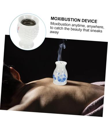 Homsfou 3 StK Moxibustion Cup - Portable Moxa Tools & Gua Sha Pot for Massage - Electric Moxibustion Device - Ceramic White | International Shipping Available - Buy Online on GoSupps.com