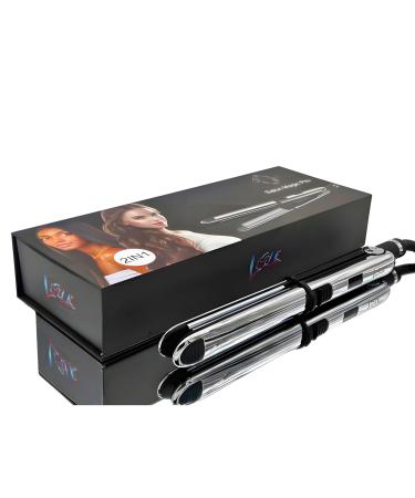 Salon Magic Pro Flat Iron Professional Straightening & Styling Iron w/Floating Titanium Plates LCD Display: Fast Adjustable Heat up to 450F for Travel