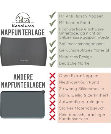 KaraLuna Premium Silicone Bowl Mat - 48x30 cm Grey Curved Design | Ideal Pet Feeding Solution - Buy Online on GoSupps.com