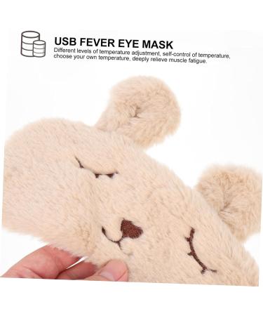 Beaupretty USB Heating Eye Mask Electric Blindfold Faux Fur Eye Mask Rechargeable Eye Mask Decorative Eye Pad Light Blocking Night Eye Cover Eyemask Flannel Goggles Travel Cosmetic Beige 20.5x10x0.8cm - Buy Online on GoSupps.com