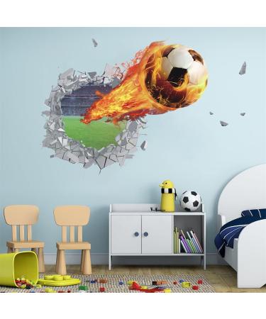 ANHUIB 3D Football Wall Stickers - Boys Bedroom Decor - Nursery Soccer Sport Decal - Kids Room Playroom Wall Decor - Buy Online on GoSupps.com