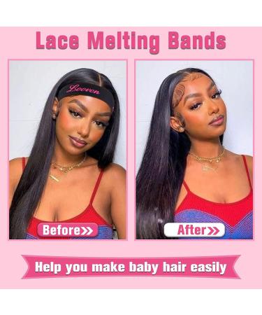 Leeven 5 Pcs Elastic Band for Wig Edges + Hair Edge Brush | Adjustable Lace Melt Bands for Lace Frontal Wigs | Edge Wrap Tool - Buy Online on GoSupps.com