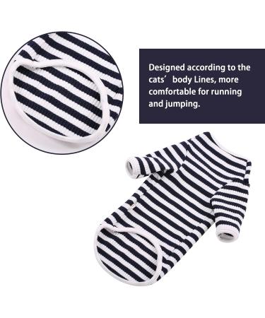 Shop Pumyporeity Sphynx Cat Sweater - Cotton Breathable T-Shirt for Hairless Cats | Soft & Skin-Friendly XL Blue Stripes - Buy Online on GoSupps.com