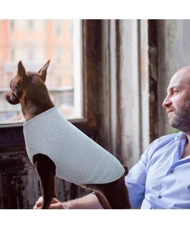 Hjumarayan Washable Dog Sweater for Large Dogs - Elastic Striped Dog Shirt in Light Blue XL | Perfect for Medium & Large Breeds - International Shipping Available - Buy Online on GoSupps.com