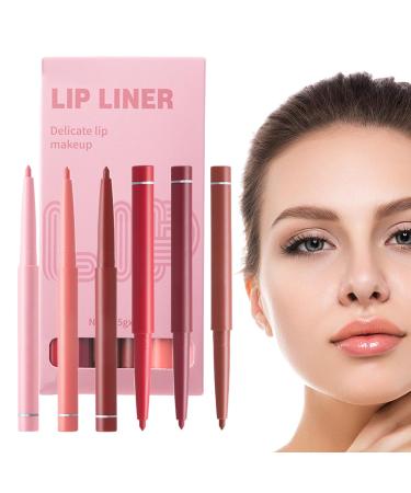 G n rique Makeup Lip Pencil - Set of 6 silky pencils smooth velvet outline fade-resistant pigment long-lasting application plumping details for dates events