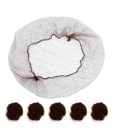Pack of 100 hair nets invisible elastic hair net 20" for wig and hair fixation ladies' knot making dark brown