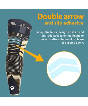 Dr. Welland Copper Infused Leg Sleeves (PAIR) - Arthritis Meniscus Tear ACL/MCL Pain Relief - Thigh & Calf Support for Men & Women - Buy Online on GoSupps.com