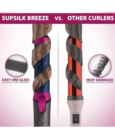 Breeze Airflow Hair Styler | 2-in-1 Hair Straightener & Curler | Damage-Free Curls & Waves | Ceramic Tourmaline | 5 Heat Settings - Shop Now - Buy Online on GoSupps.com