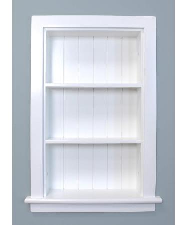 Fox Hollow Furnishings 14x24 Aiden Wall Niche - White with Beadboard Back - Buy Online on GoSupps.com