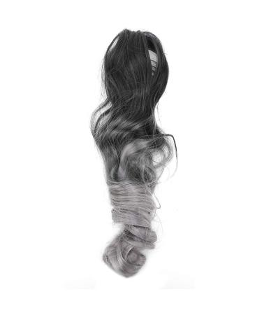 Ponytail Hairpieces 55cm Ponytail Hair Extensions for Daily Life for Parties(Black T gray)