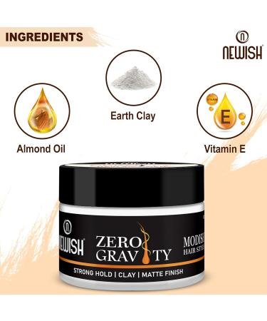 Buy Newish Zero Gravity Hair Wax Clay for Men Strong Hold & High Shine Pomade | 3.5 Fl Oz Hair Styling Putty - Buy Online on GoSupps.com