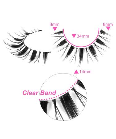 Manga Lashes Natural Look Faux Mink Soft Wispy Tapered End Reusable False Eyelashes - 7 Pairs - Buy Online on GoSupps.com