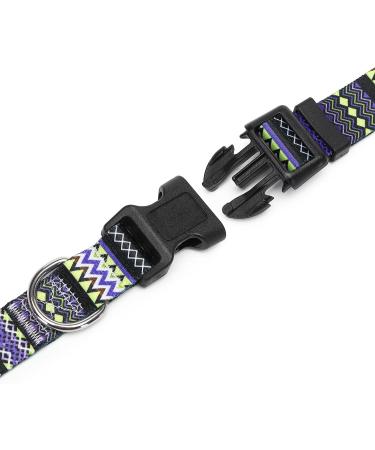 Suredoo Adjustable Dog Collar - Soft Nylon for Small & Medium Dogs | Tribal Violet | Comfort Fit for Puppies (M 33-55 cm) - Buy Online on GoSupps.com