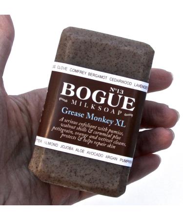 BOGUE Milk Soap-Grease MonkeyXL Gift Set: 3 Exfoliating Aggregates, Removes Grease & Smells, Orange & Vetiver Oils, Healing Cuts & Abrasions - Includes Sisal Cloth, Nail Scrubber, and Tray - Buy Online on GoSupps.com