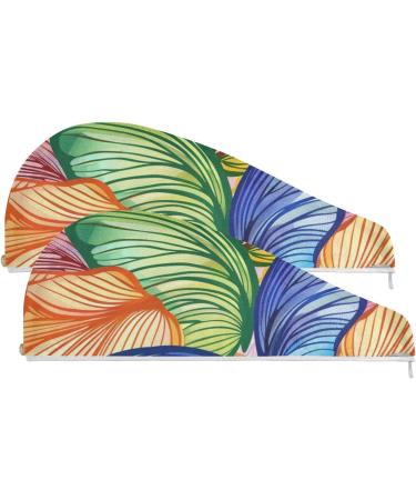 Colorful Butterfly Hair Towels 2 Pack | Super Absorbent Quick Dry Hair Turbans for Women & Girls - Buy Online on GoSupps.com