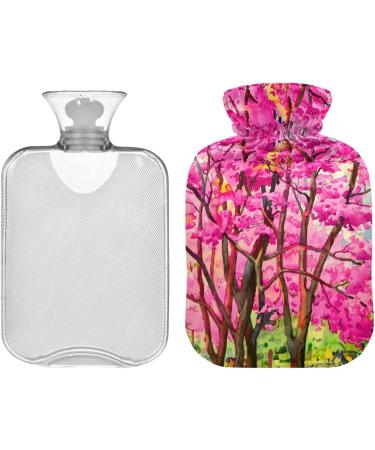 NAANLE 1L Hot Water Bottle with Lid - Cherry Blossom Oil Painting | Back Pain Relief & Hot Cold Therapy - Buy Online on GoSupps.com