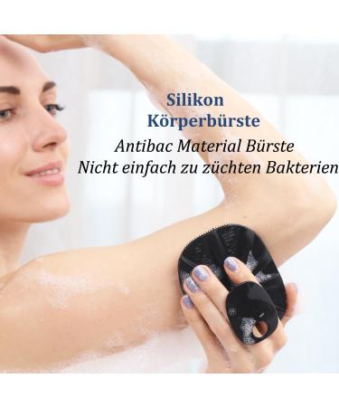 YEADMAME Massage Silicone Body Scrubber | Steril Silicone Shower Sponge for Men | Black Shower Brush - Buy Online on GoSupps.com