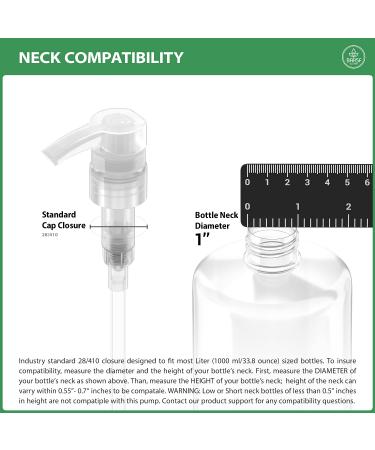 Bar5F 1 Liter Shampoo/Conditioner Dispenser Pump - 28mm Neck Size, Adjustable Height - Natural (Clear) - Pack of 1 - Buy Online on GoSupps.com