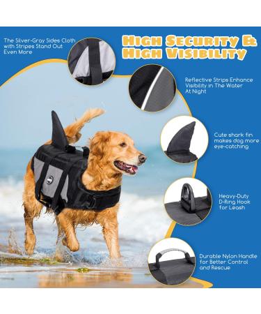 Medium Nobleza Ripstop Dog Life Jacket | Adjustable & Reflective Dog Swimming Vest | Superior Buoyancy & Durable Handle | 59-78CM Ribcage Girth - Buy Online on GoSupps.com