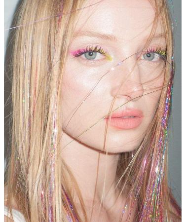 Fairy Holographic Hair Tinsel Extensions - 250 Strands Pink Sparkle | Women's Hair Glitter Accessories - Buy Online on GoSupps.com