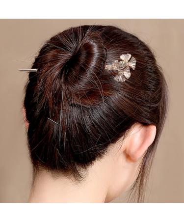 Vintage Hair Sticks Ginkgo Leaf Shaped Chinese Hair Chopstick Retro Hair Fork Traditional Chignon Pin for Kimono Kanzashi Hanfu Hair Accessories Brown - Buy Online on GoSupps.com
