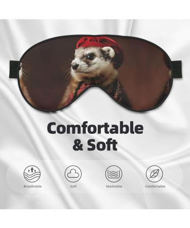 French Fashion Model Ferrets Print Eye Mask - Soft Double-Sided Light Blocking for Better Sleep Quality - Shop Internationally - Buy Online on GoSupps.com
