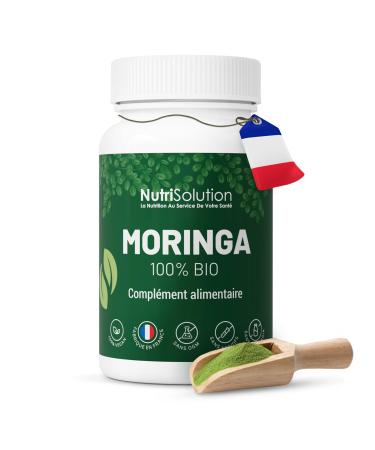 NutriSolution 100% Organic Moringa Capsules - Superfood Rich in Multivitamins and Minerals - Moringa Oleifera Leaf Powder - 90 Vegetable Capsules - Made in France (1)