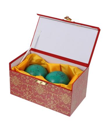 Ultechnovo 2st Turzer Handball Chinese health balls Turquoise-colored balls for bowls leisure balls Baoding balls train gifts finger fitness massage accessories meridian wood