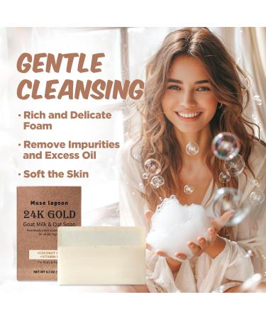 Princess Belle Goat Milk Soap - Handmade Oatmeal Exfoliating Bar for Moisturizing & Nourishing Skin | Natural Bath Soap for All Skin Types - Buy Online on GoSupps.com