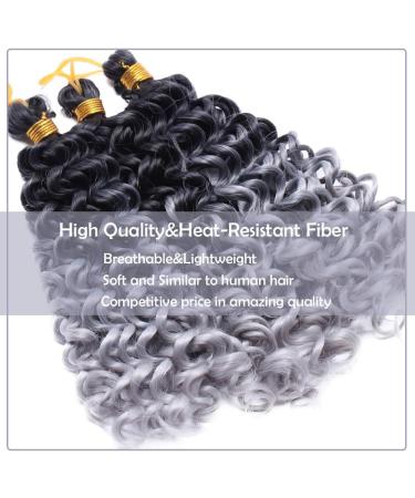 8inch Kinky Curly Braiding Hair -Black to Grey Marlybob Crochet Hair Extensions Weave Braids Synthetic Hairpiece - Buy Online on GoSupps.com