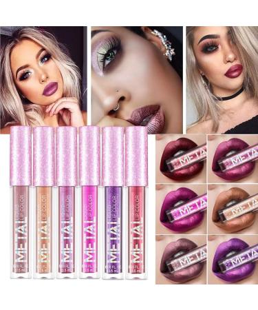 Allbesta Lipgloss Waterproof Lipstick Long Lasting Metallic Shimmer Glitter Lipstick - Buy Online on GoSupps.com