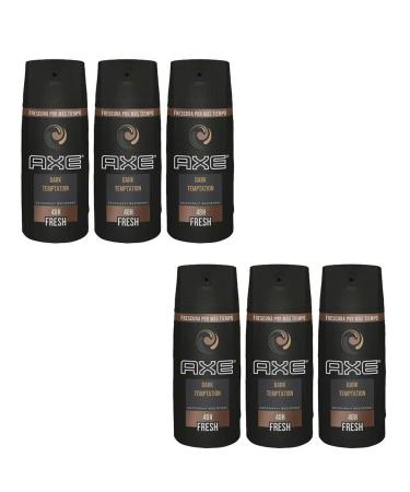 AXE Dark Temptation Body Spray Deodorant for Men, 4 Oz, Pack of 6
