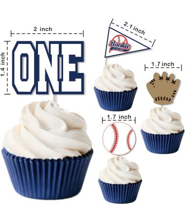 Baseball Cupcake Toppers Rookie Of The Year 1st Birthday Decorations-24PCS - Buy Online on GoSupps.com