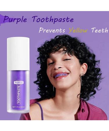 Purple Toothpaste for Teeth Whitening Color Corrector Purple Toothpaste Against Yellow Teeth Whitening Whitening Purple Toothpaste - For Whiter Teeth (30Ml) - Buy Online on GoSupps.com