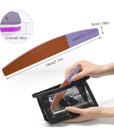Canvalite 12pk Professional Nail Files for Gel Nails - Double-Sided 100/180 Grit Washable & Reusable Nail Buffer Block - Ideal for Salon & Home Use - Buy Online on GoSupps.com