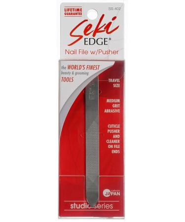 SEKI EDGE SS-402 Nail File with Pusher - 1 Count Pack | High-Quality Stainless Steel - Buy Online on GoSupps.com