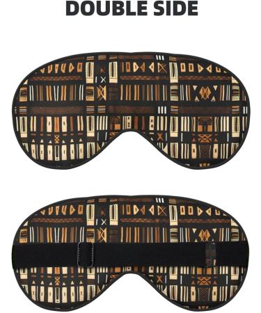 SSIMOO African Mud Cloth Eye Mask | Breathable Soft Sleep Patch for Travel & Relaxation | Stylish Black Tribal Design - Buy Online on GoSupps.com