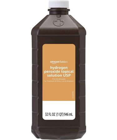 Amazon Basics Hydrogen Peroxide Topical Solution USP 32 Fl. Oz - Pack of 6 - Buy Online on GoSupps.com
