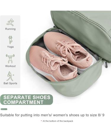 Coofay Women's Waterproof Gym Backpack with Shoe Compartment - Light Green - Buy Online on GoSupps.com
