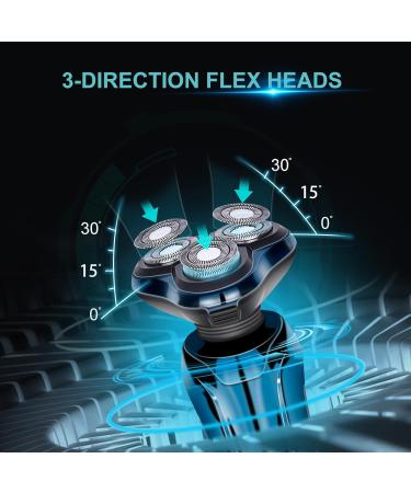 Rotary Shaver for Men Electric Razor Dry Wet Waterproof Rotary Men's Face Shaver Razors Cordless USB Rechargeable for Men Shavers Gift for Husband Father (Blue+3 Replacement Blades) - Buy Online on GoSupps.com