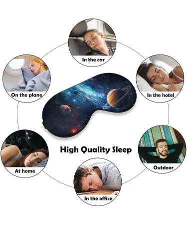 Super Soft Blackout Eye Mask for Men & Women - Starry Space Pattern - Adjustable Straps for Luxury Sleep in Total Darkness - 1 Count - Buy Online on GoSupps.com