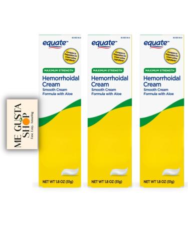 Equate Hemorrhoidal Cream 1.8 Oz Pack of 03 Total 3 + me Gusta Sticker - Buy Online on GoSupps.com