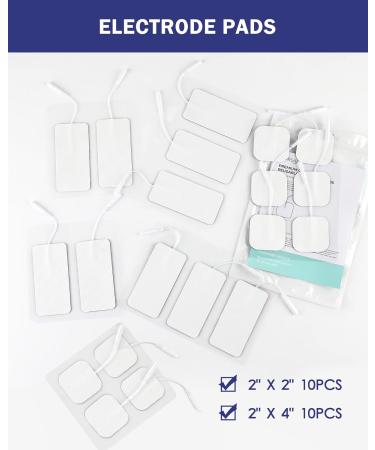 TENS Unit Replacement Pads - Nursal Reusable Self-Adhesive Electrodes (20 Pack) - Latex Free Compatible with TENS 7000 AUVON Etekcity Nicwell Care - Buy Online on GoSupps.com