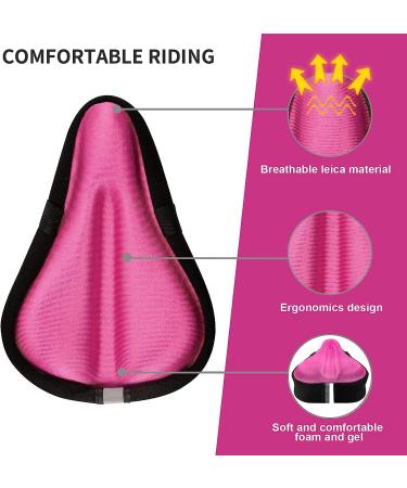 Kids Gel Bike Seat Cushion Cover | Memory Foam Child Seat Cover 9x6 | Breathable & Water Resistant | Pink - Buy Online on GoSupps.com