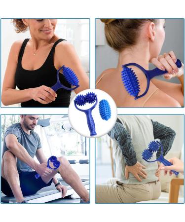 Premium Explant Massage Rollers with Handles | 3 Hedgehog Ball Foot Massage Scooter for Ultimate Relaxation | Self-Massage Fascia Roller for Foot Relief - Buy Online on GoSupps.com