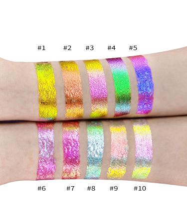 CHARMACY Multi Chrome Flakes Cream Chameleon Gel Eyeshadow - Sparkle Metallic Makeup | 2.8g (10) - Buy Online on GoSupps.com