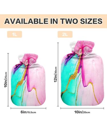 Bright Smoke Marble Hot Water Bottle | 2L Soft Plush Cover | Winter Warmth for Kids Men & Women - Buy Online on GoSupps.com