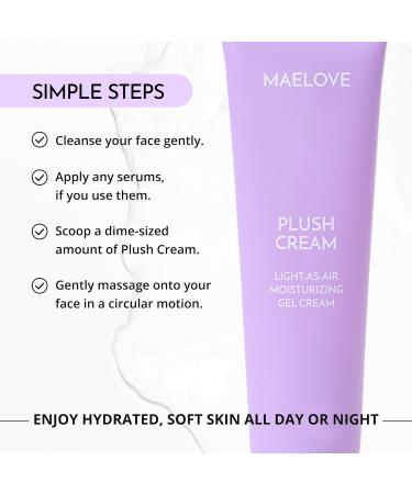 MAELOVE Plush Cream Moisturizer - Unscented Hydrating Face Cream with Squalane & Hyaluronic Acid for Oily & Sensitive Skin - Vegan Made in USA - 2.0 fl oz - Buy Online on GoSupps.com